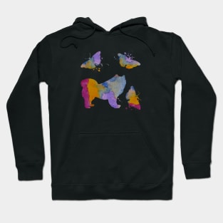 Samoyed Dog Art, Colorful Butterfly, Hoodie